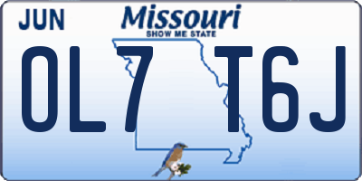 MO license plate OL7T6J