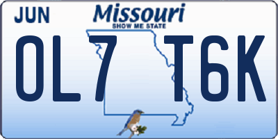 MO license plate OL7T6K