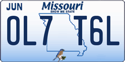 MO license plate OL7T6L