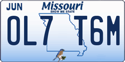 MO license plate OL7T6M