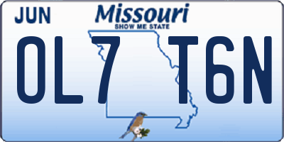 MO license plate OL7T6N