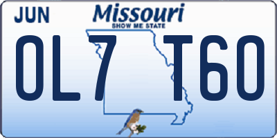 MO license plate OL7T6O