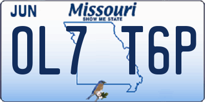 MO license plate OL7T6P