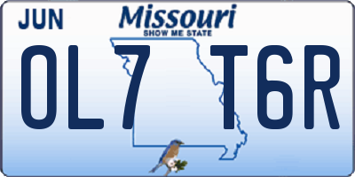 MO license plate OL7T6R