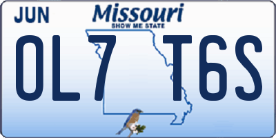 MO license plate OL7T6S