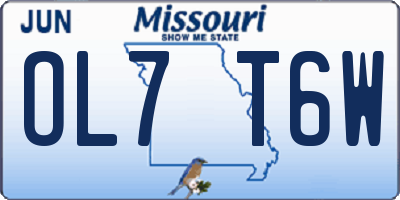 MO license plate OL7T6W