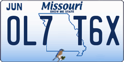 MO license plate OL7T6X