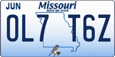 MO license plate OL7T6Z