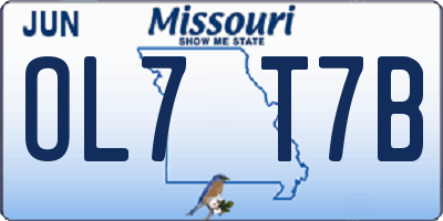 MO license plate OL7T7B