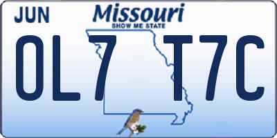 MO license plate OL7T7C