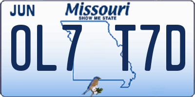 MO license plate OL7T7D