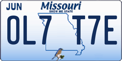 MO license plate OL7T7E