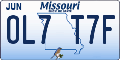 MO license plate OL7T7F