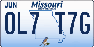 MO license plate OL7T7G