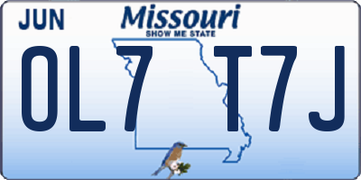 MO license plate OL7T7J