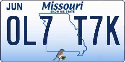 MO license plate OL7T7K