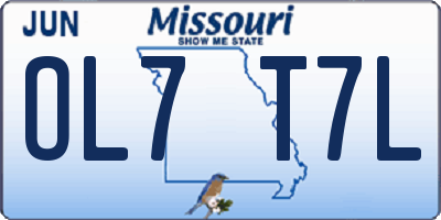 MO license plate OL7T7L
