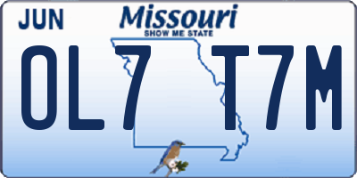MO license plate OL7T7M