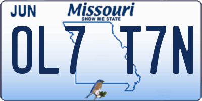 MO license plate OL7T7N