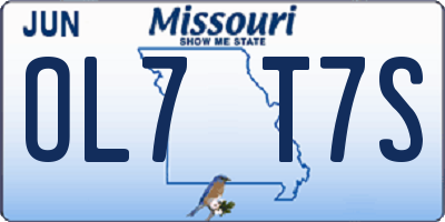 MO license plate OL7T7S