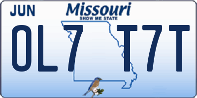 MO license plate OL7T7T
