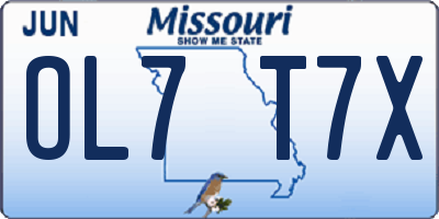 MO license plate OL7T7X
