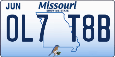 MO license plate OL7T8B