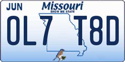 MO license plate OL7T8D