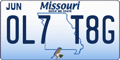 MO license plate OL7T8G