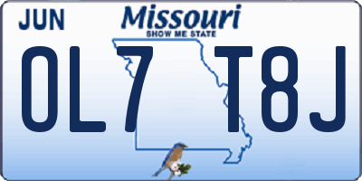 MO license plate OL7T8J