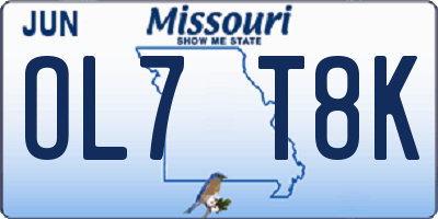MO license plate OL7T8K