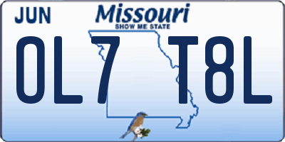 MO license plate OL7T8L