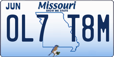 MO license plate OL7T8M