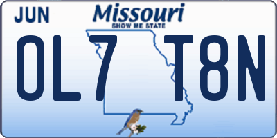 MO license plate OL7T8N