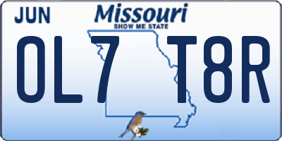 MO license plate OL7T8R