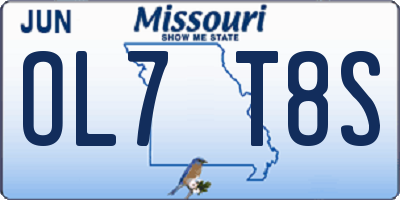 MO license plate OL7T8S