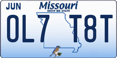 MO license plate OL7T8T