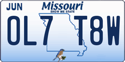 MO license plate OL7T8W