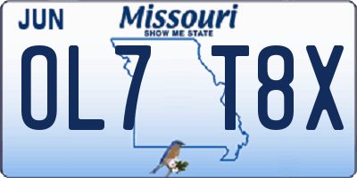 MO license plate OL7T8X