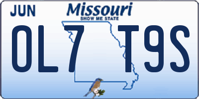 MO license plate OL7T9S