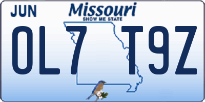 MO license plate OL7T9Z