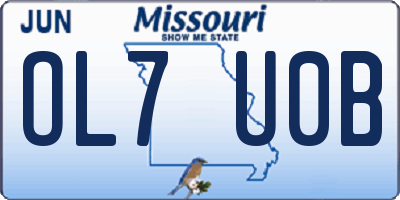 MO license plate OL7U0B