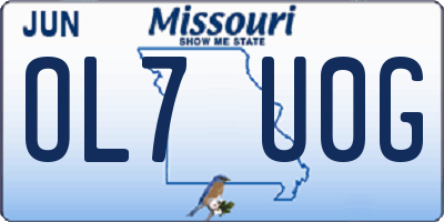 MO license plate OL7U0G