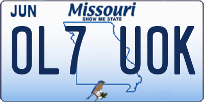 MO license plate OL7U0K
