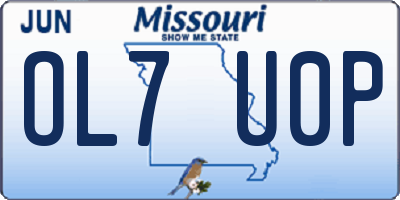 MO license plate OL7U0P