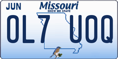 MO license plate OL7U0Q