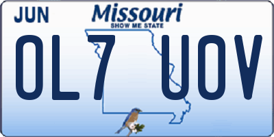 MO license plate OL7U0V
