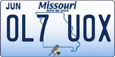 MO license plate OL7U0X