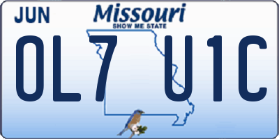 MO license plate OL7U1C