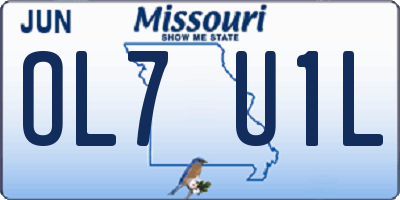 MO license plate OL7U1L